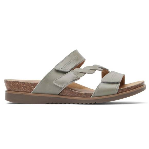 NEW COBB HILL women's may wave slide sandal - wide width in green - Picture 2 of 4